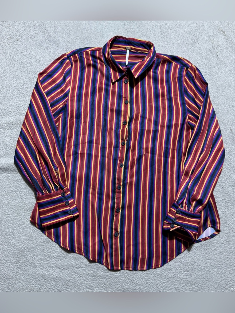 Free People Shirt Womens XS Juliet Striped Button Up Blouse Collared Tunic Tee
